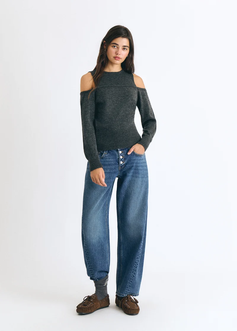 Jumper with cutout shoulders