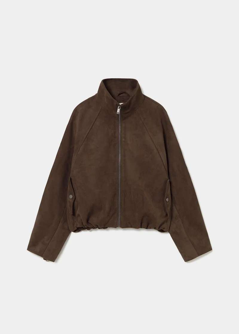 Suede-effect puffer jacket