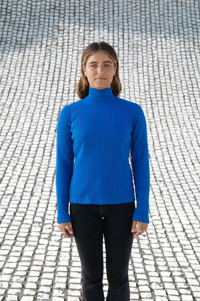 Rib Longsleeve Sofo Blau