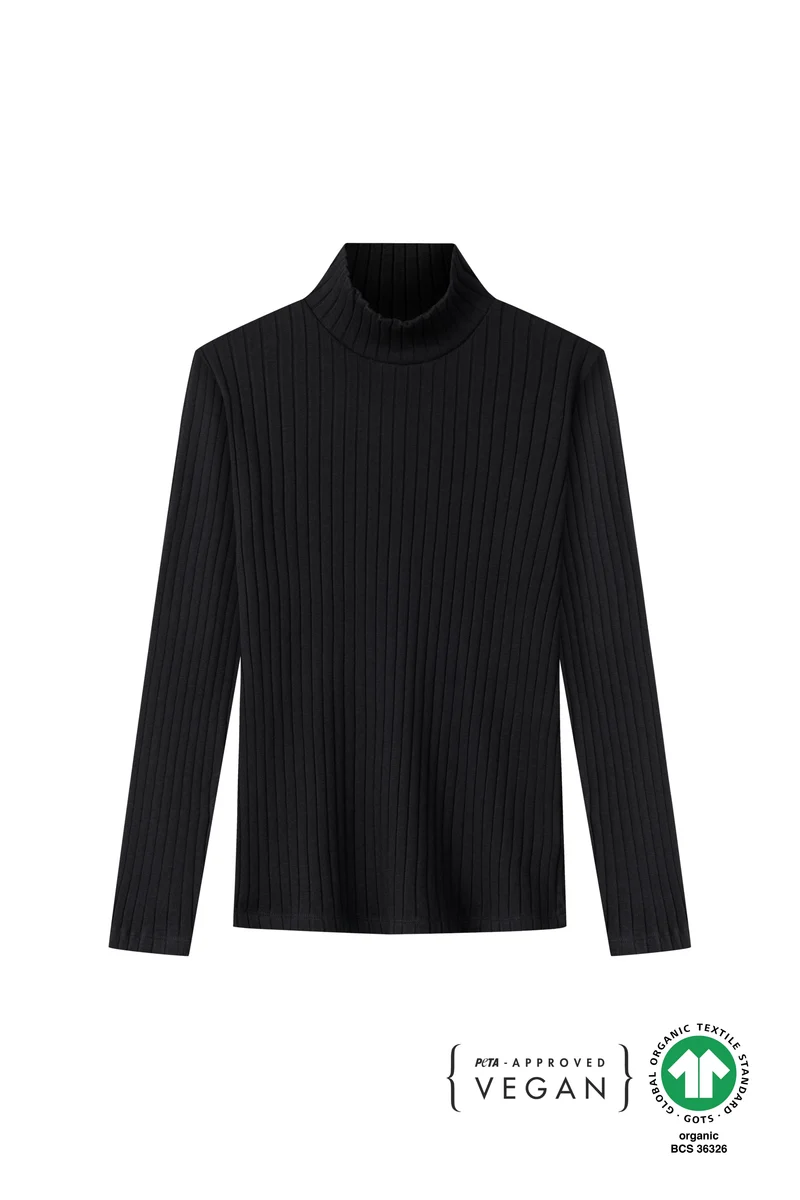 Rib Longsleeve Sofo Schwarz