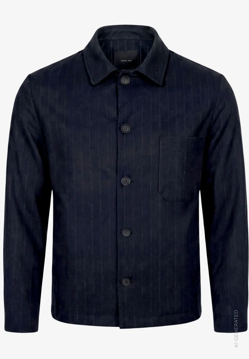 Herren Overshirt im Regular Fit mit Streifen