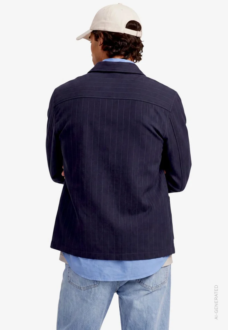 Herren Overshirt im Regular Fit mit Streifen