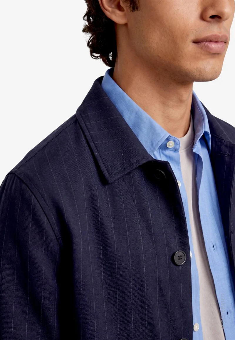 Herren Overshirt im Regular Fit mit Streifen