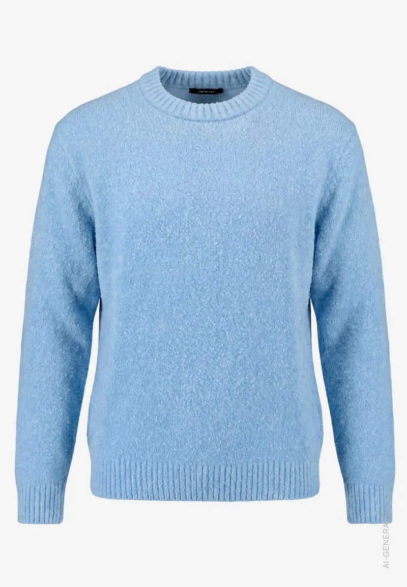 Herren Pullover aus Bouclé mit Rundhalsausschnitt