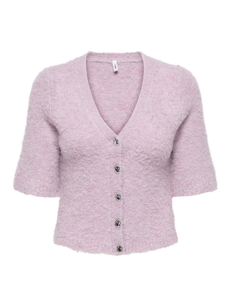 ONLBOUBLE SS V-NECK BUTTON CARDI KNT