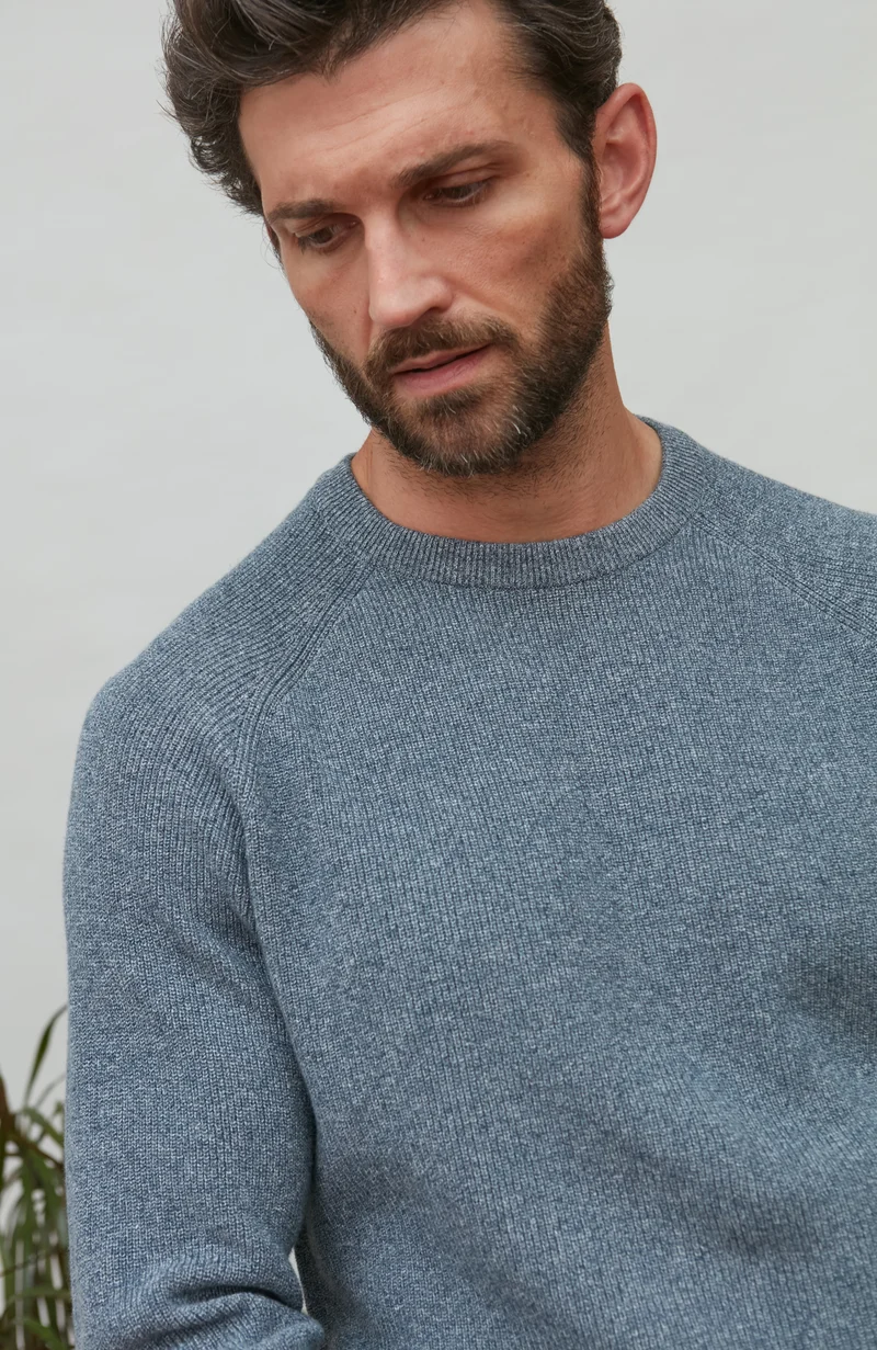 Leichter Herren-Fischerripppullover aus 100 % Baumwolle