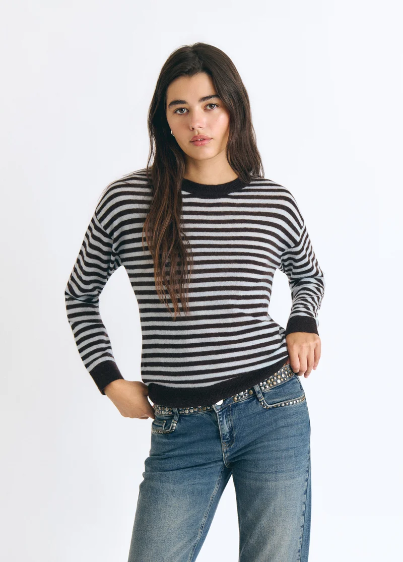 Striped crew-neck sweater