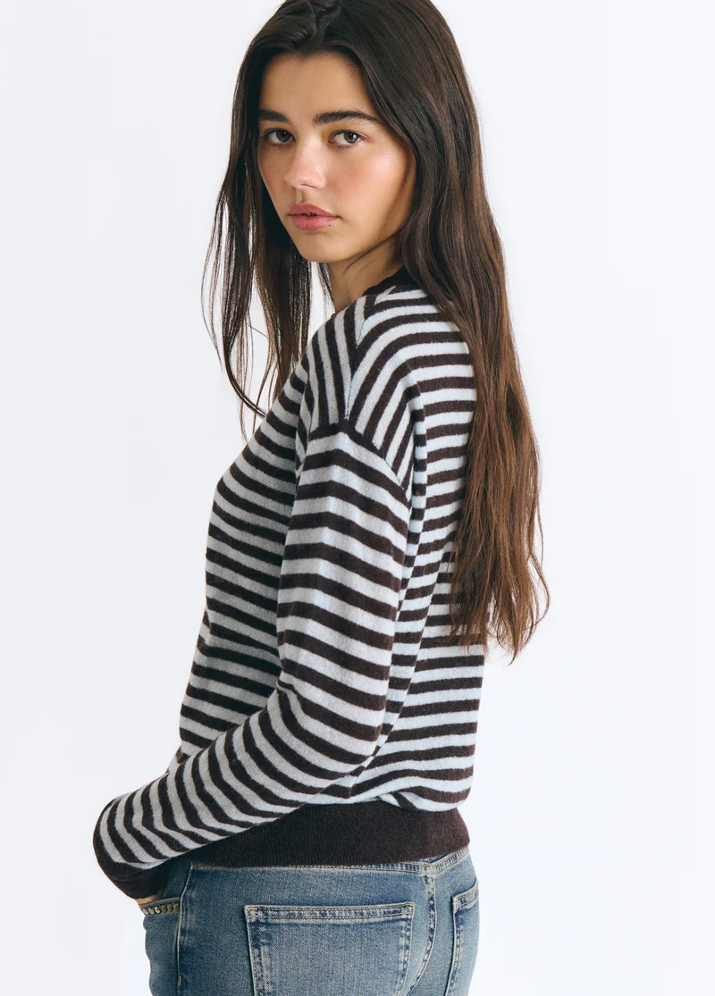 Striped crew-neck sweater