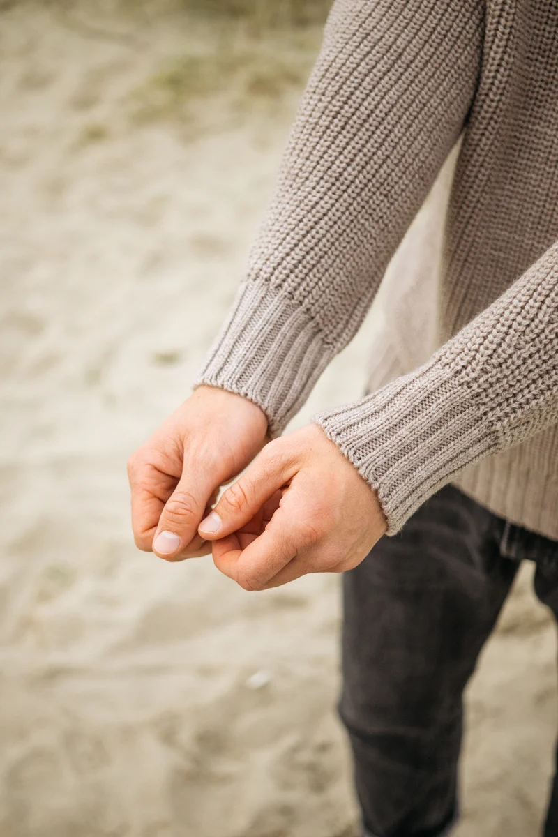 Grobstrick-Rollkragenpullover Nordkap Natur