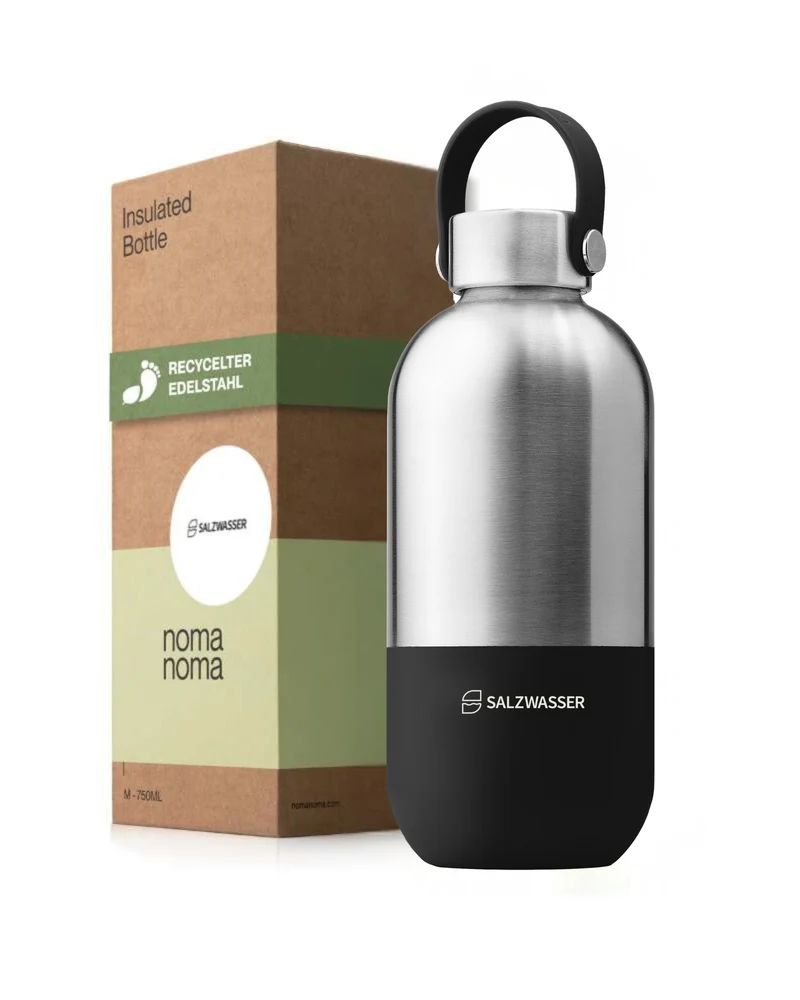 Edelstahl Trinkflasche 1000 ml Schwarz