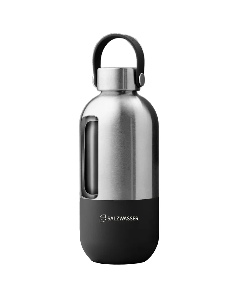 Edelstahl Trinkflasche 1000 ml Schwarz