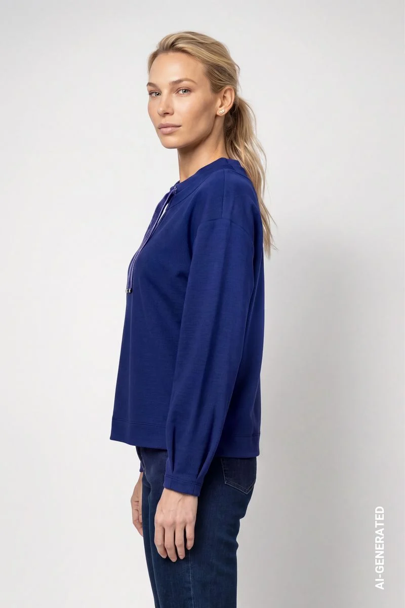 Sweatshirt mit samtigen Bindeband