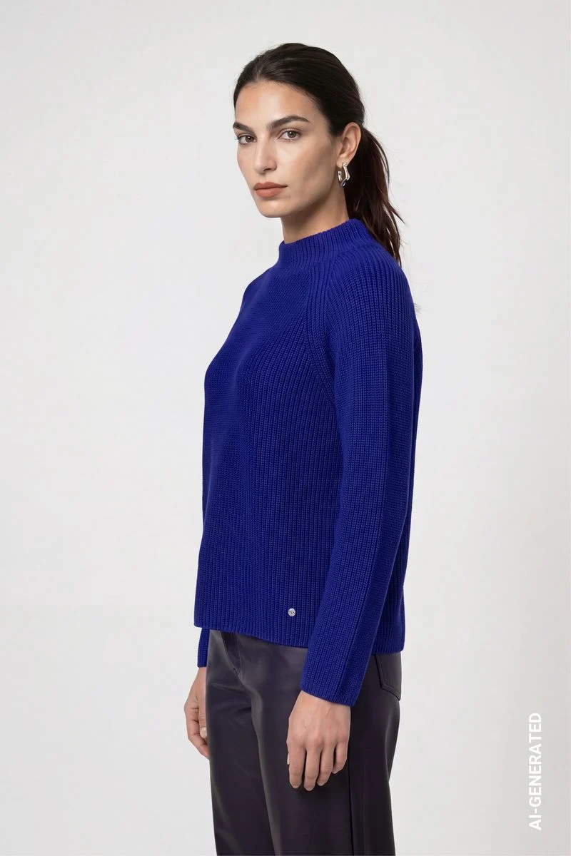 Strickpullover mit Stehkragen