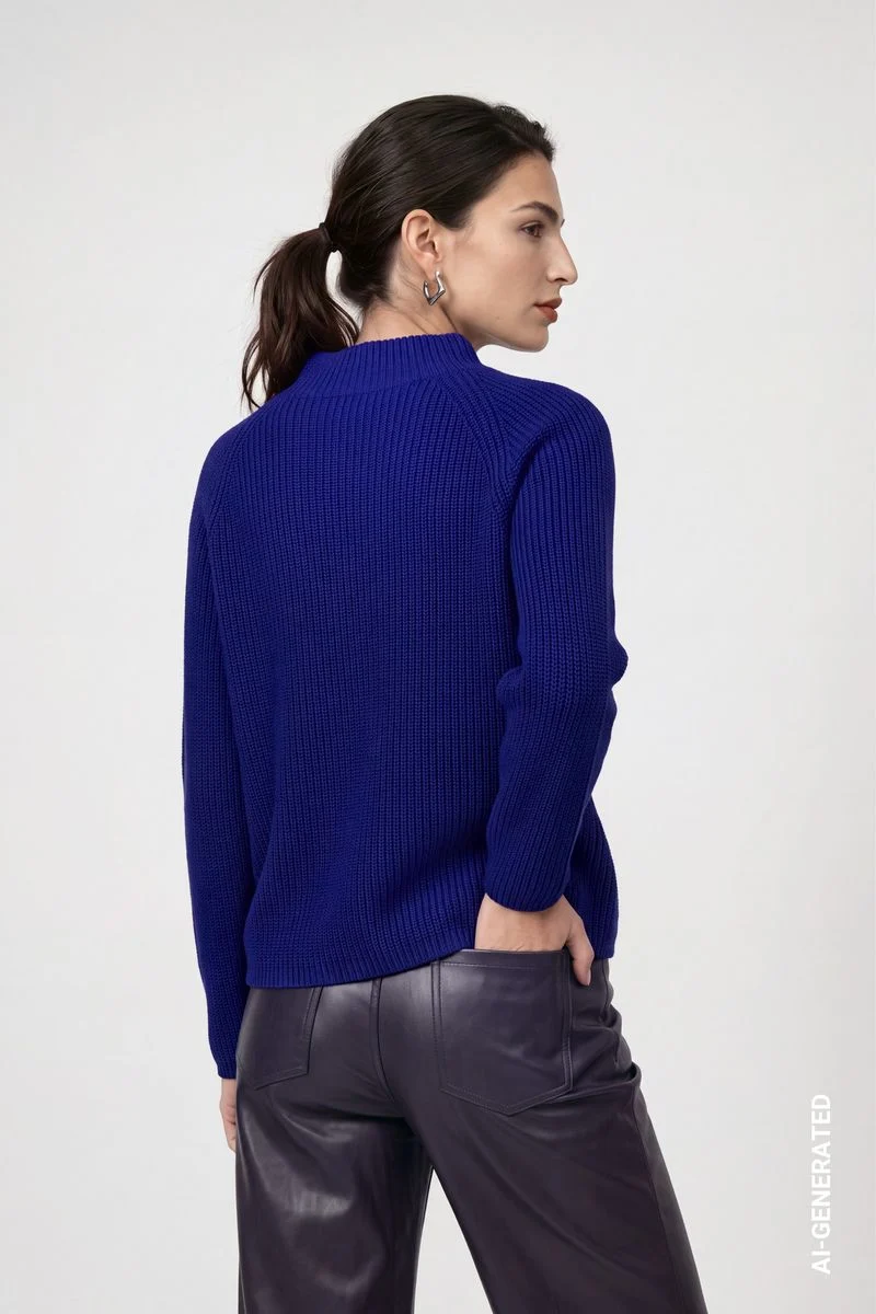 Strickpullover mit Stehkragen