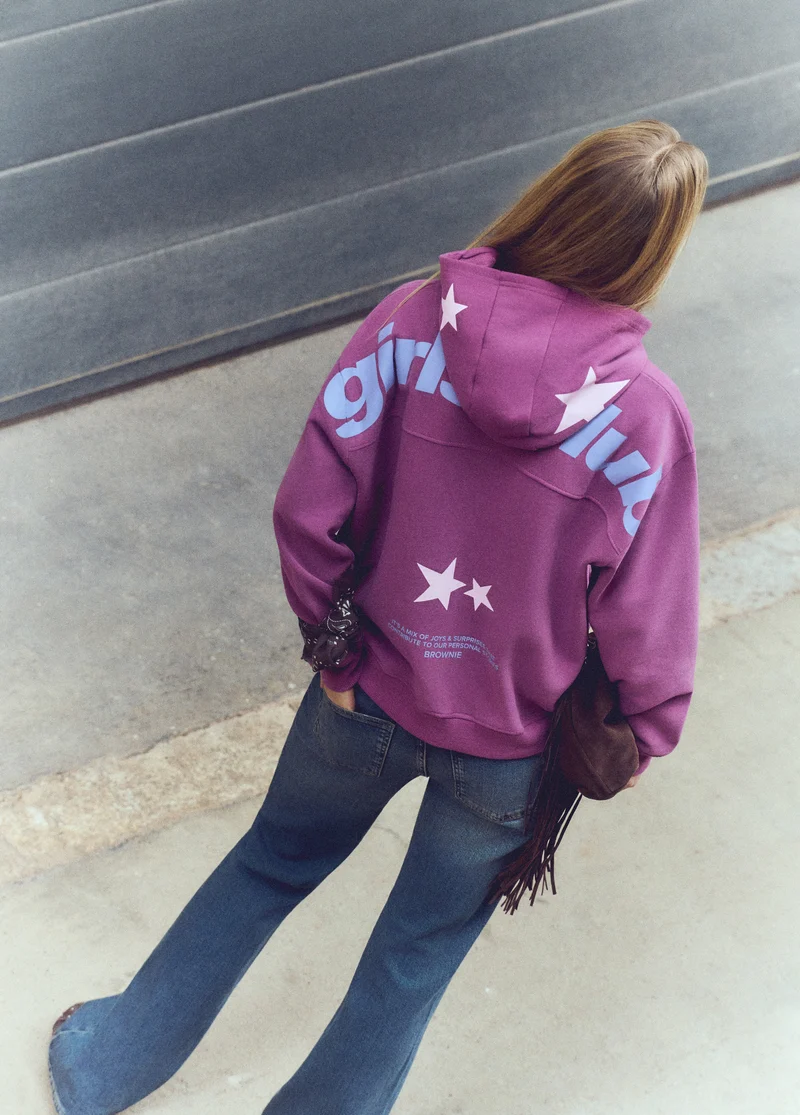 Star-print hooded sweatshirt