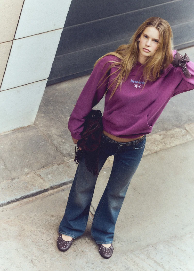 Star-print hooded sweatshirt
