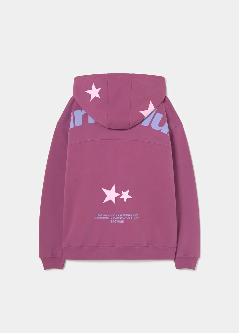 Star-print hooded sweatshirt