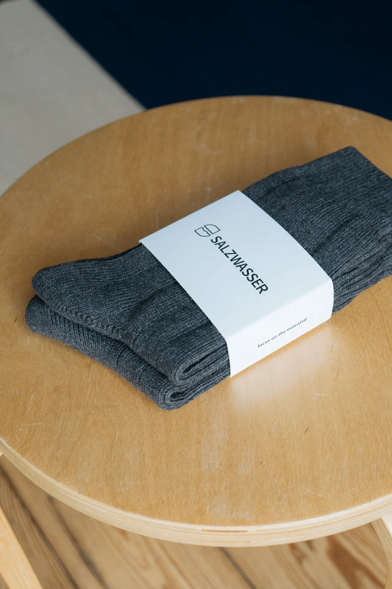 2 Paar Grobstricksocken Bio-Baumwolle Anthrazit