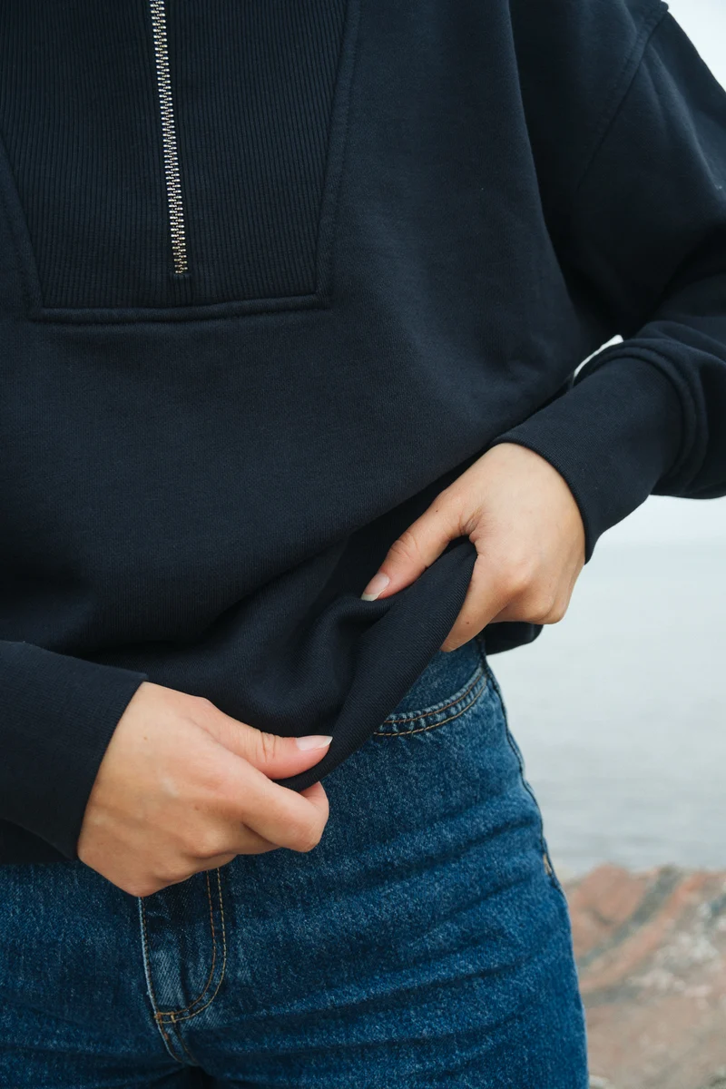 Half-Zip Sweater Brit Dunkelblau