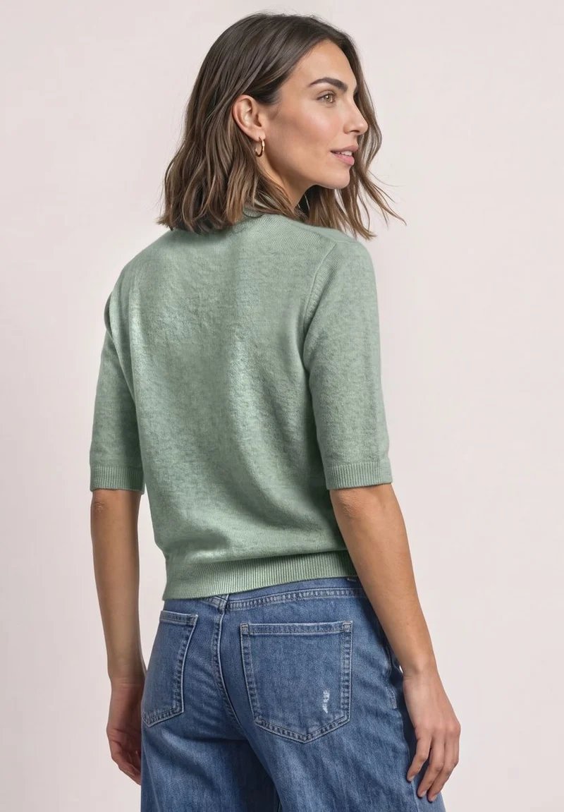 Kurzarm Pullover mit Turtle Neck