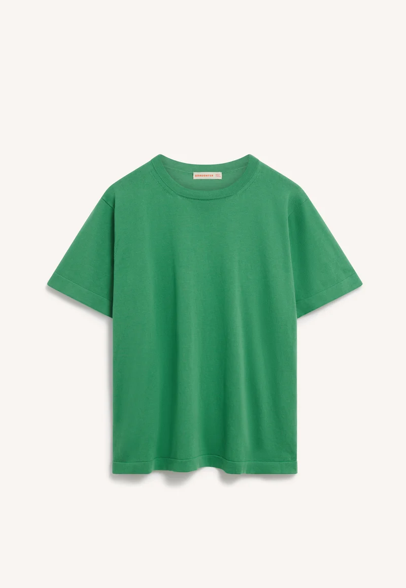Short Sleeve Slouchy T-Knit in Green