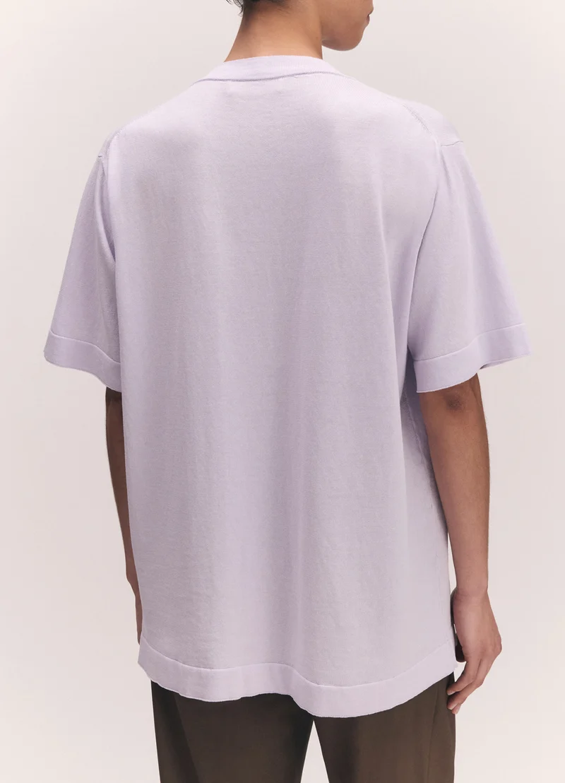 Short Sleeve Slouchy T-Knit in Lilac