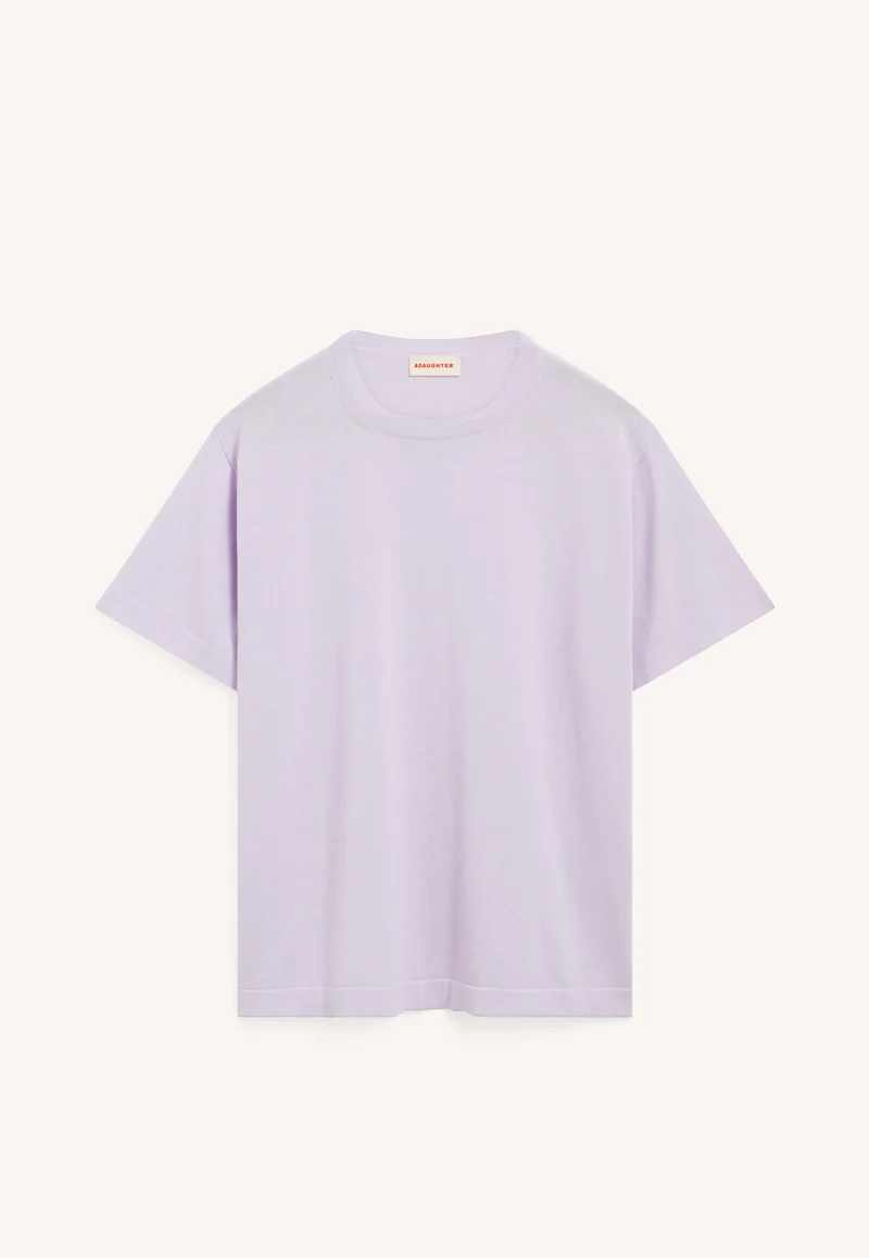 Short Sleeve Slouchy T-Knit in Lilac