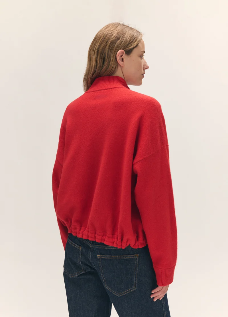 Alder Half Zip Fleece in Poppy Red
