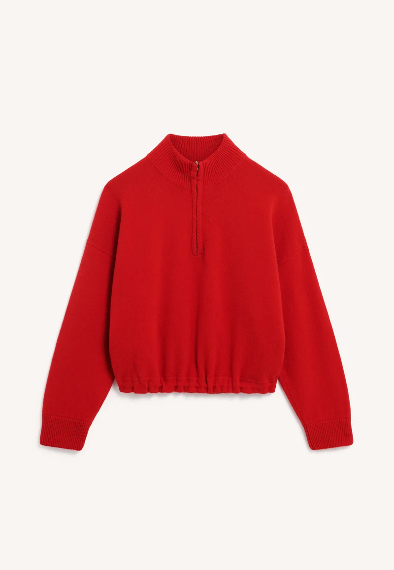Alder Half Zip Fleece in Poppy Red