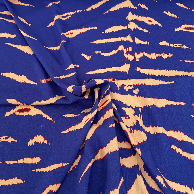 No. 1616 Viskose Druck Animal blau