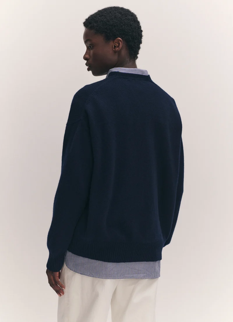 Innes Slouch Crewneck in Navy