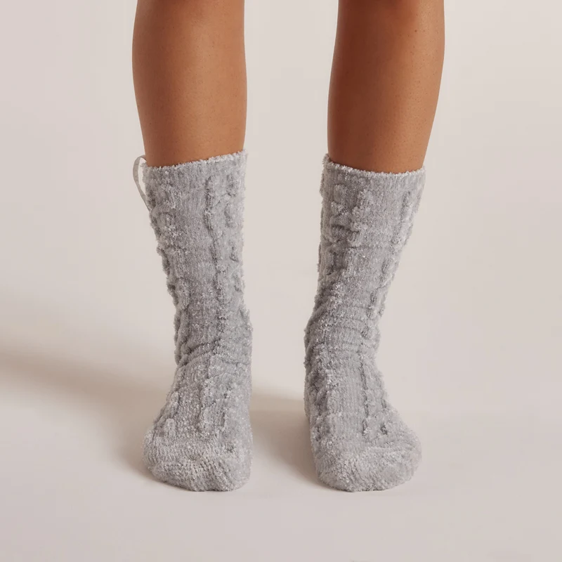 Chenille Gestrickte Socken - Eisblau