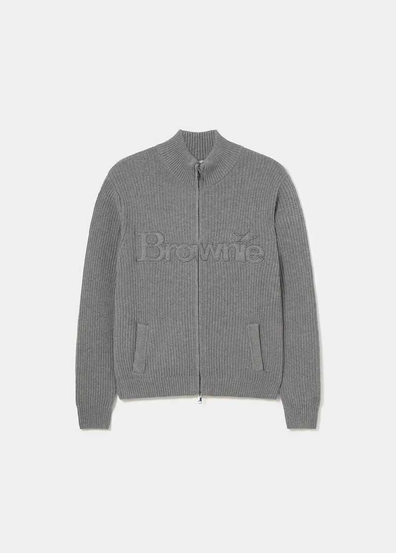 Logo knit jacket