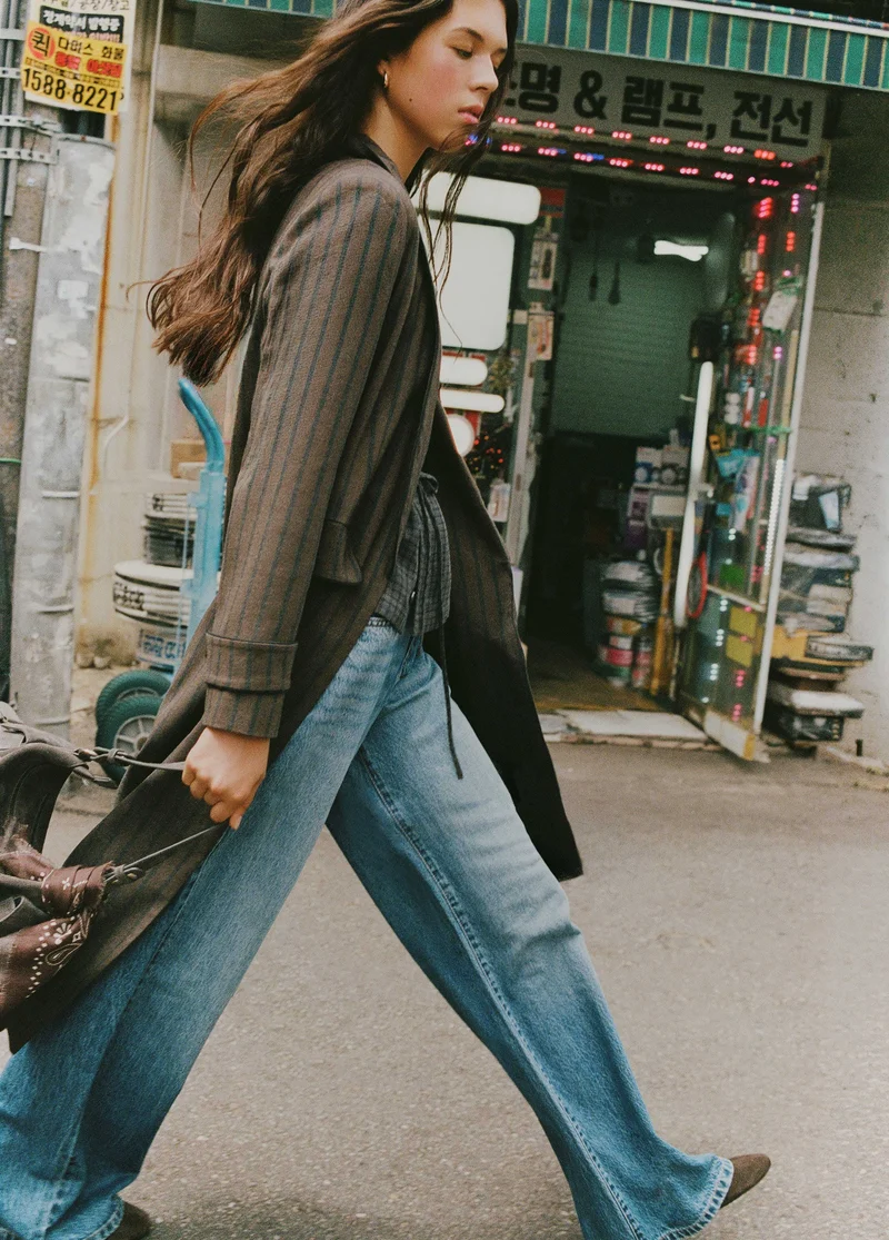 Long striped vest coat