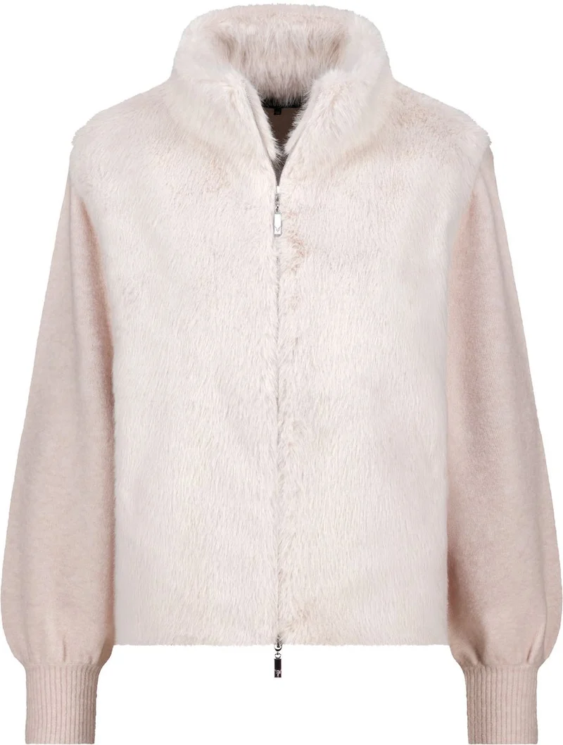 Strickjacke mit Kunstfell