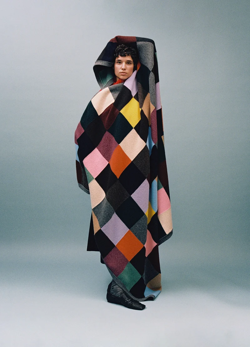 Patchwork Hand Intarsia Blanket