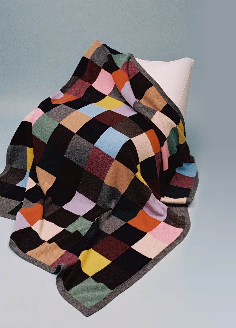 Patchwork Hand Intarsia Blanket