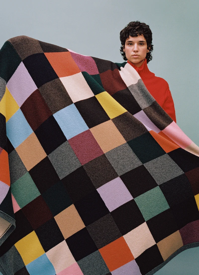 Patchwork Hand Intarsia Blanket