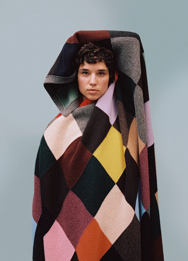 Patchwork Hand Intarsia Blanket