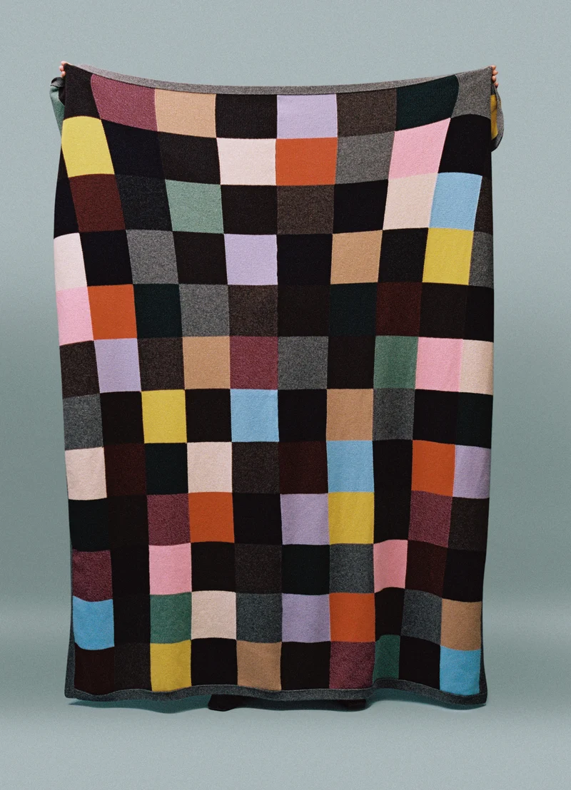 Patchwork Hand Intarsia Blanket