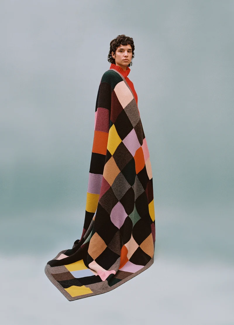 Patchwork Hand Intarsia Blanket