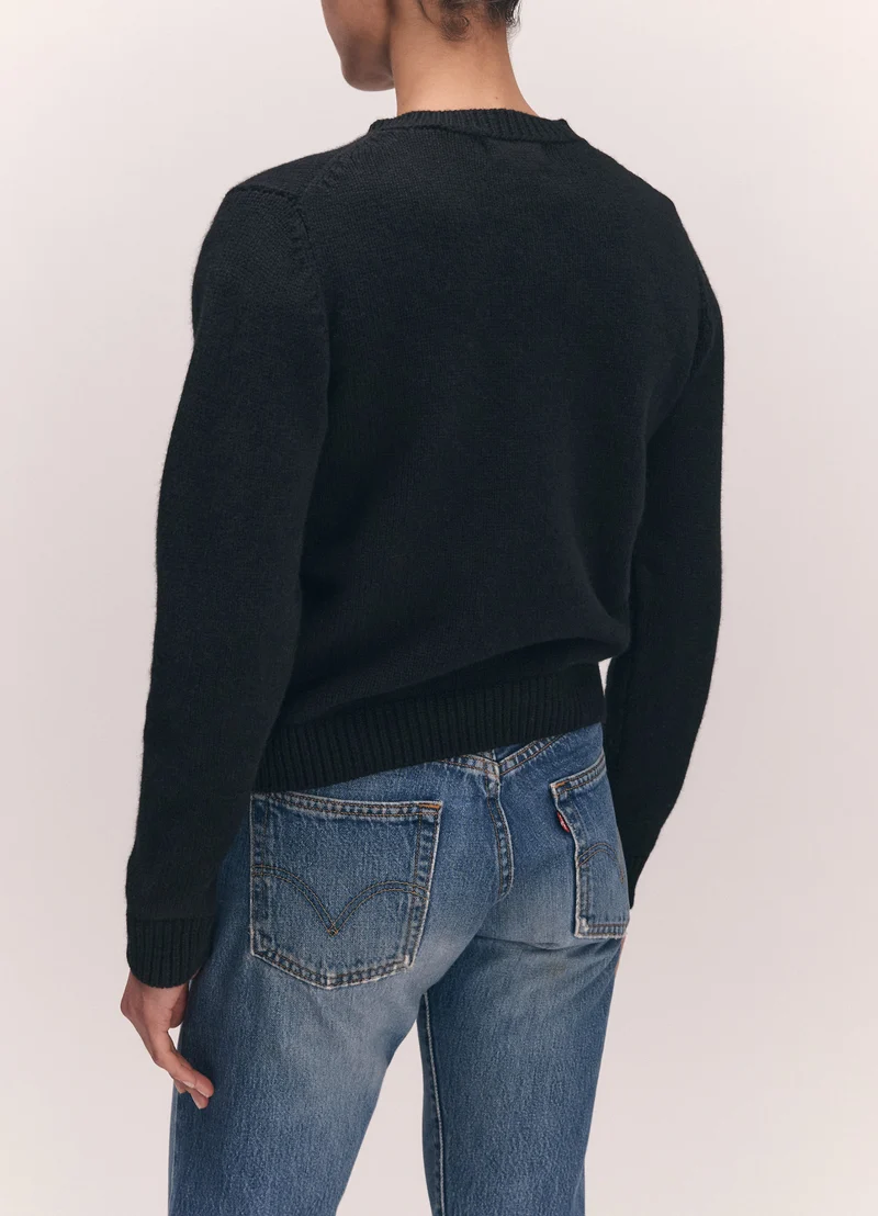 Rosha Shrunken Crewneck in Black