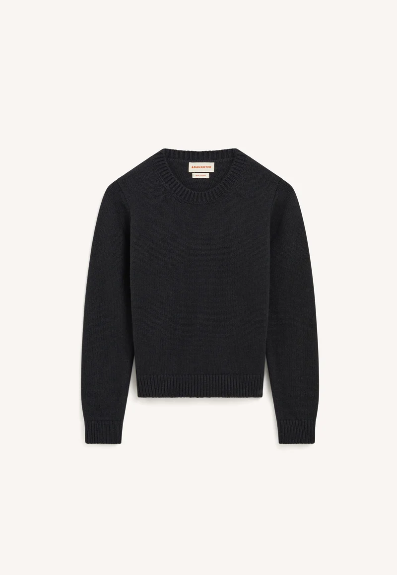 Rosha Shrunken Crewneck in Black