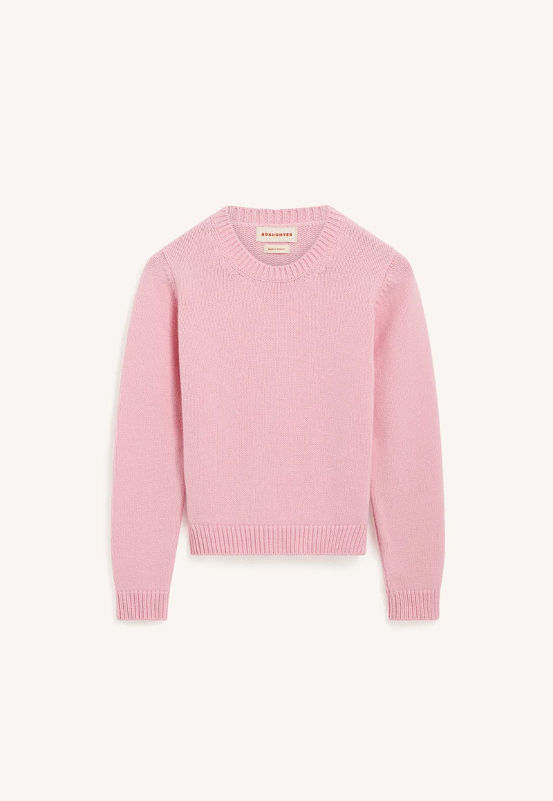 Rosha Shrunken Crewneck in Pale Pink