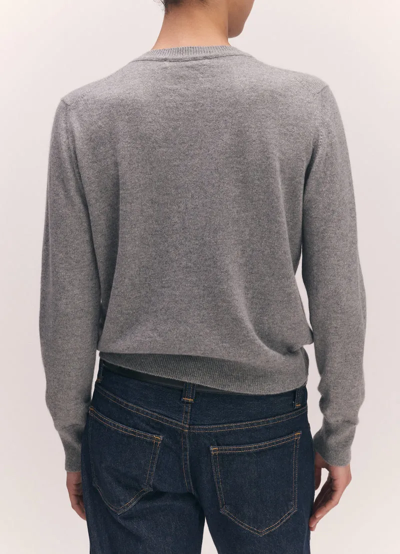 Skye Cashmere V-Neck in Soft Grey