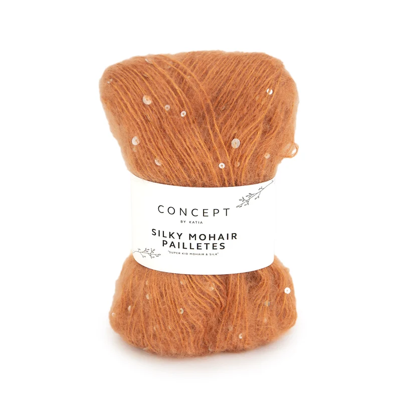 Katia Silky Mohair Paillettes 206 Kupfer