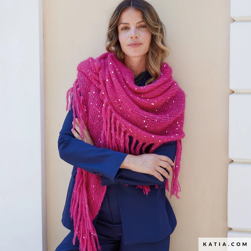 Katia Silky Mohair Paillettes 210 Weinrot