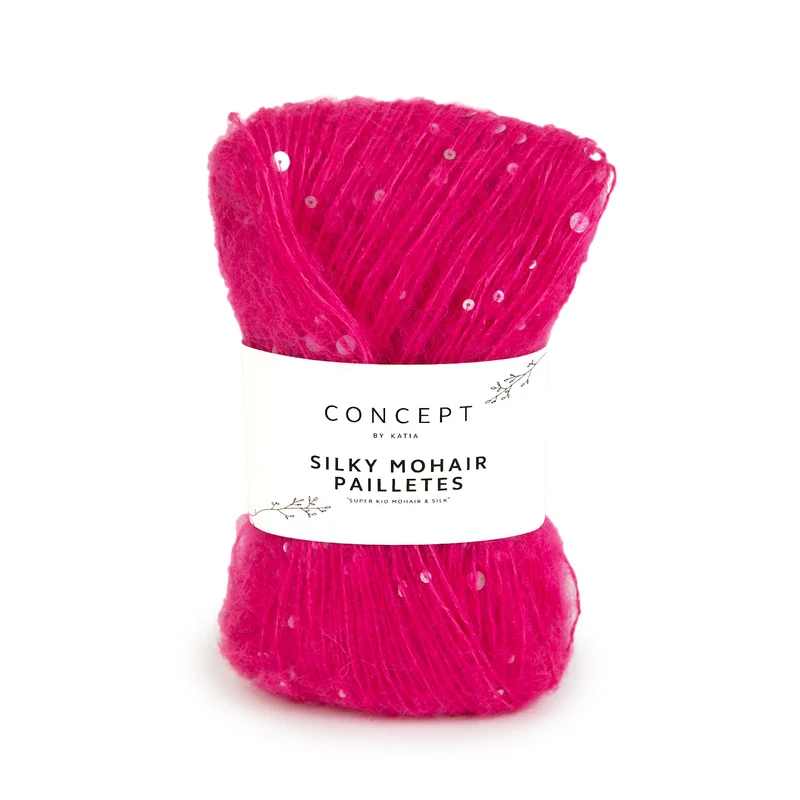 Katia Silky Mohair Paillettes 211 Fuchsia