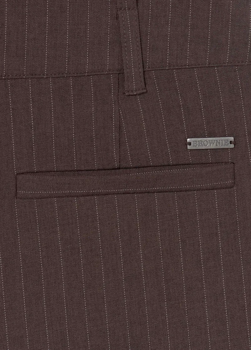 Wide-waist pinstripe trousers