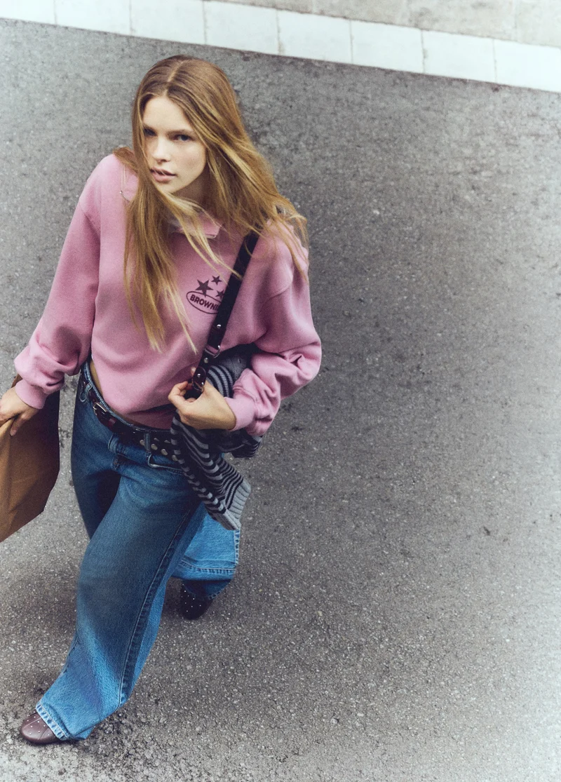 Printed zip-up sweatshirt
